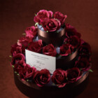 ウエディングローズケーキ(ワインレッド)